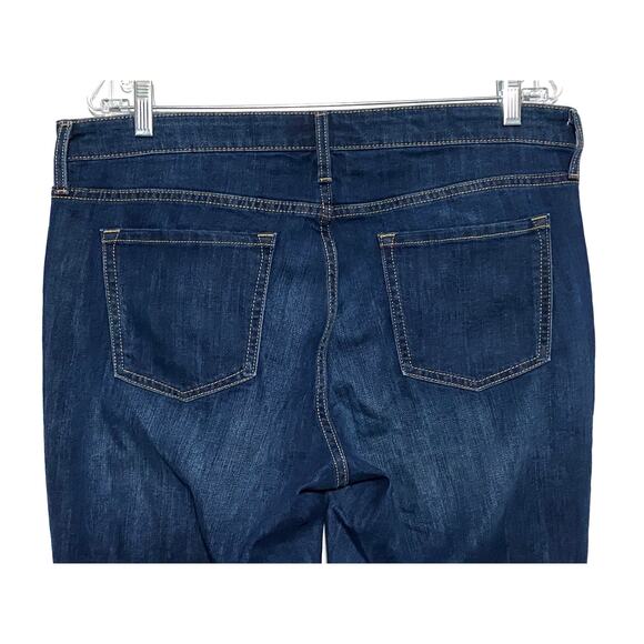 Gap Denim Perfect Boot Mid Rise Blue Dark Indigo Women 32R NWOT Y2K 2017 Stretch - Picture 3 of 9